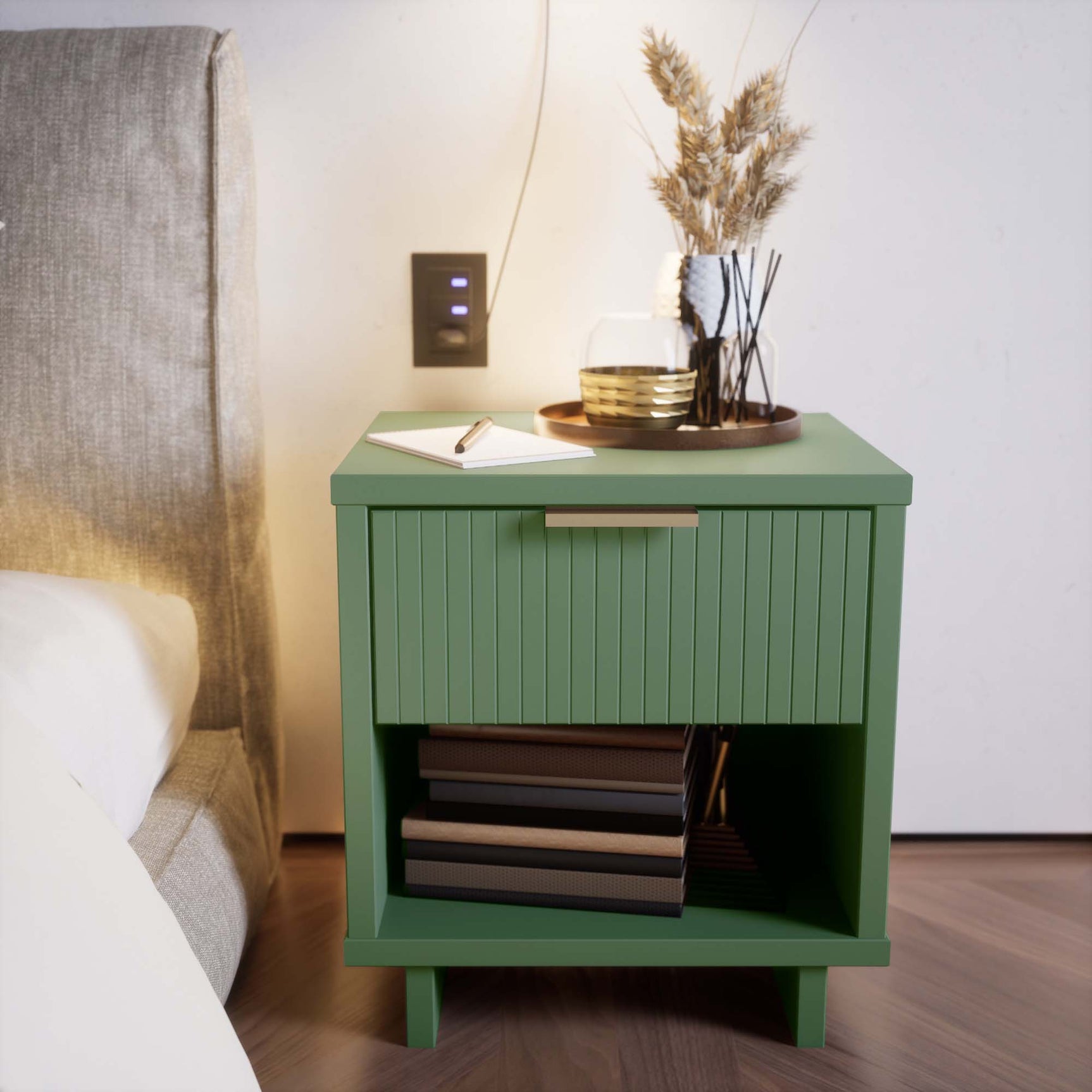 Granville Nightstand 1.0 in Sage Green - Ornate Home