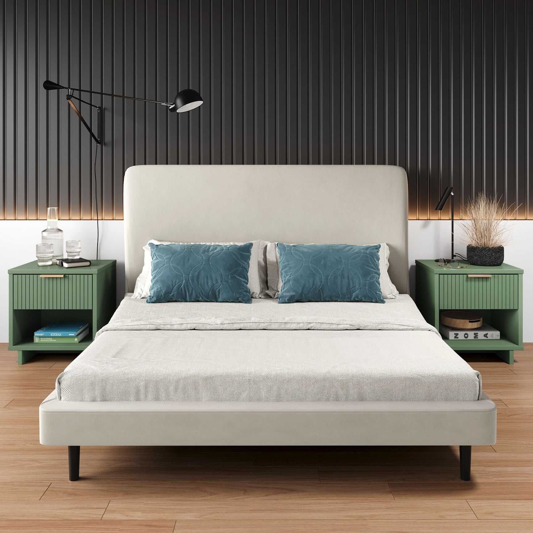 Granville Nightstand 1.0 in Sage Green (set of 2) - Ornate Home