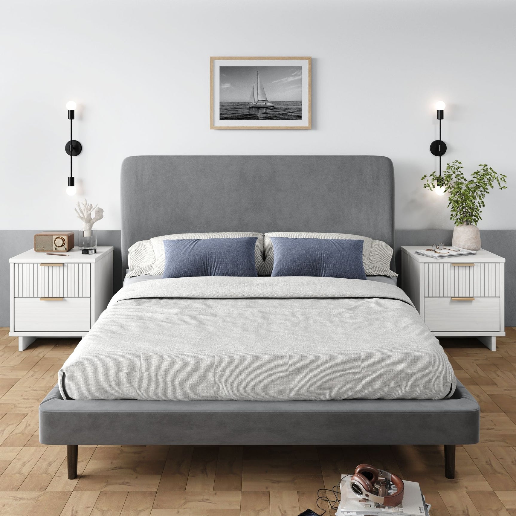 Granville Nightstand 2.0 in White (set of 2) - Ornate Home