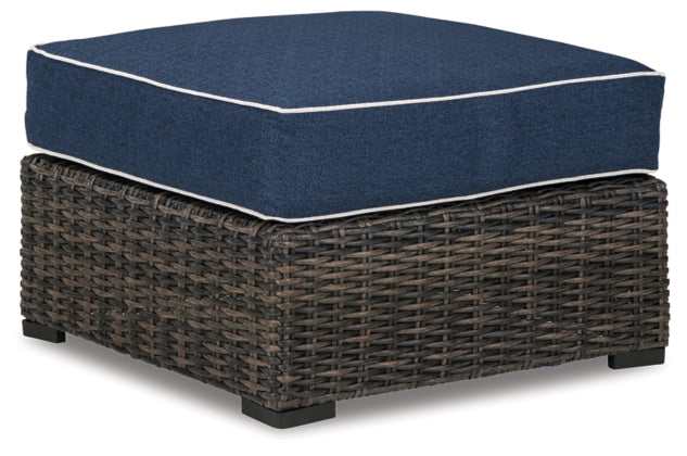 Grasson Lane Outdoor Ottoman w/ Cushion - Ornate Home