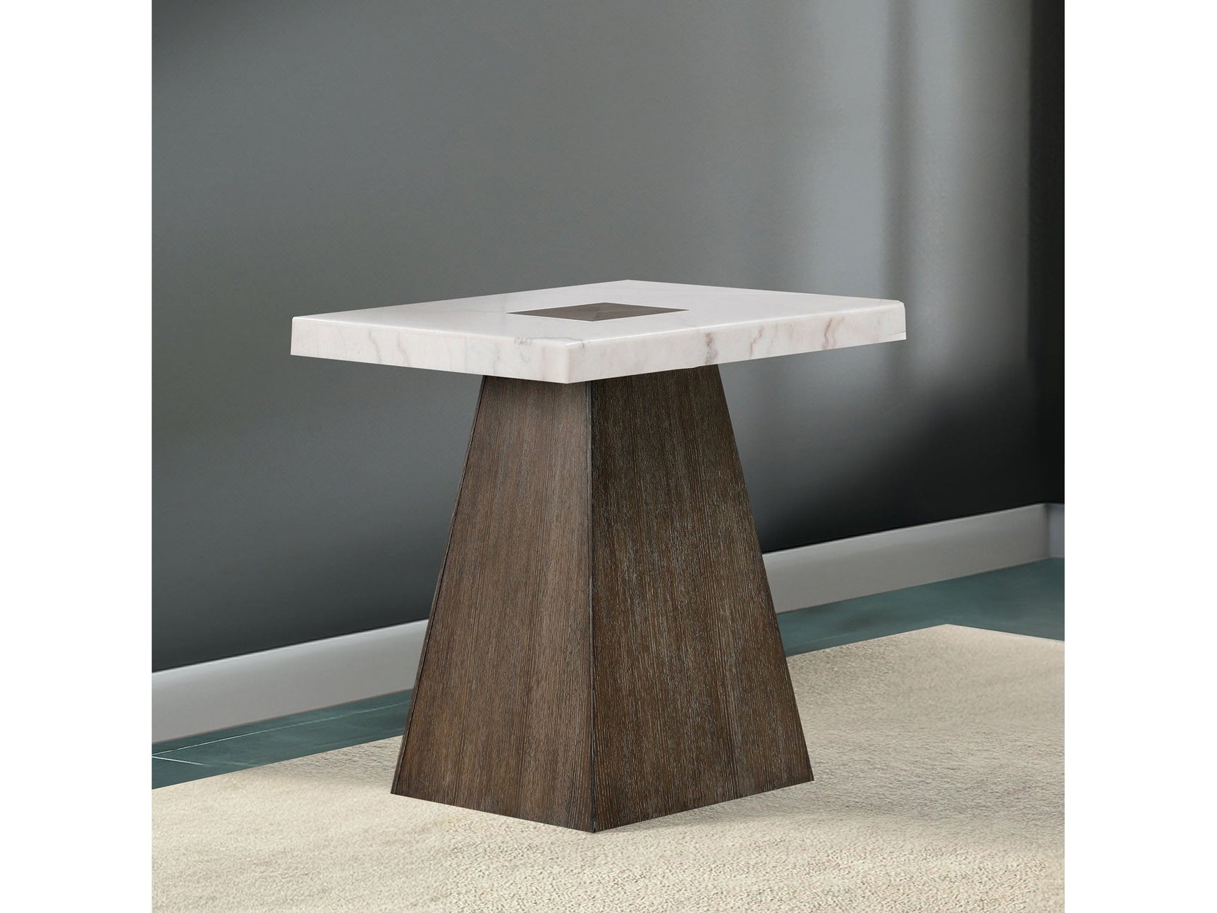 Grasten Dark Walnut/White End Table - Ornate Home