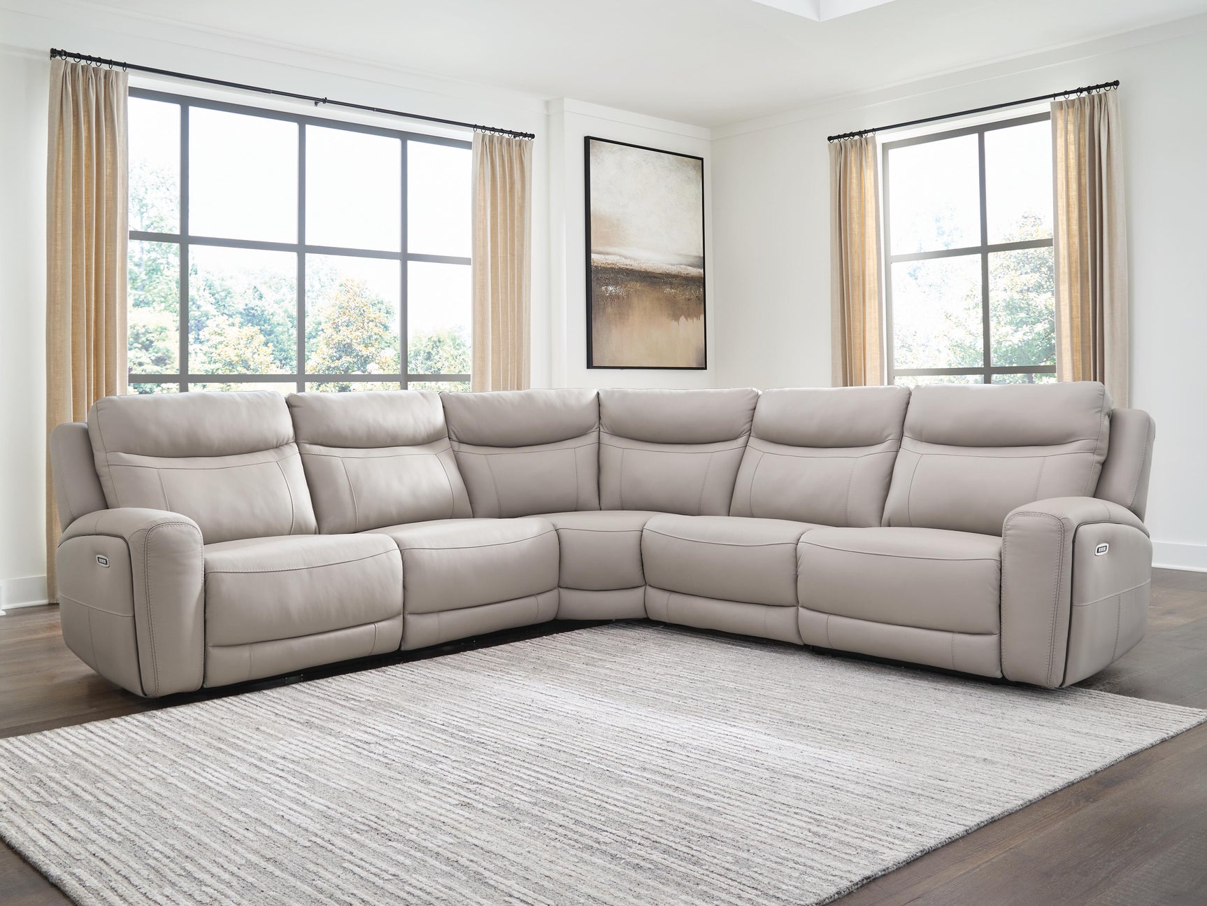 Gravier Gray 5-Piece Power Reclining Sectional - Ornate Home