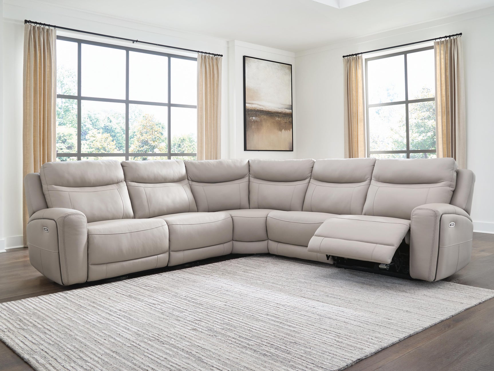 Gravier Gray 5-Piece Power Reclining Sectional - Ornate Home