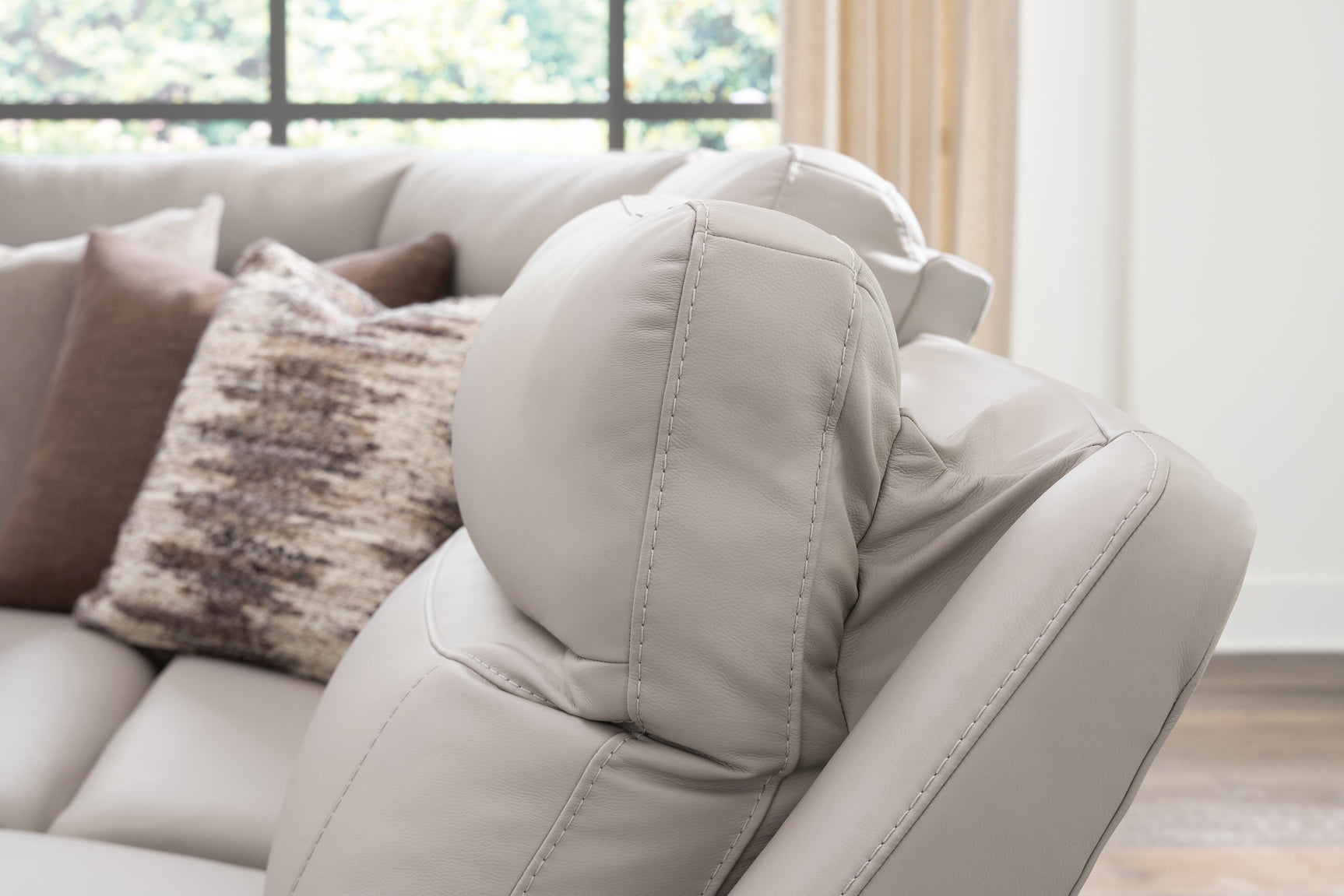 Gravier Gray 6-Piece Power Reclining Sectional with Storage Console - Ornate Home