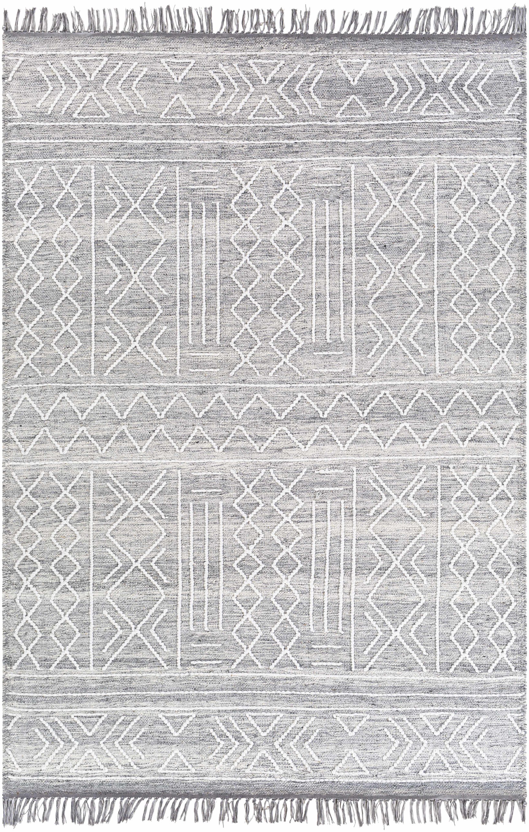 Gray Clintwood Wool Tassel Carpet - Clearance - Ornate Home