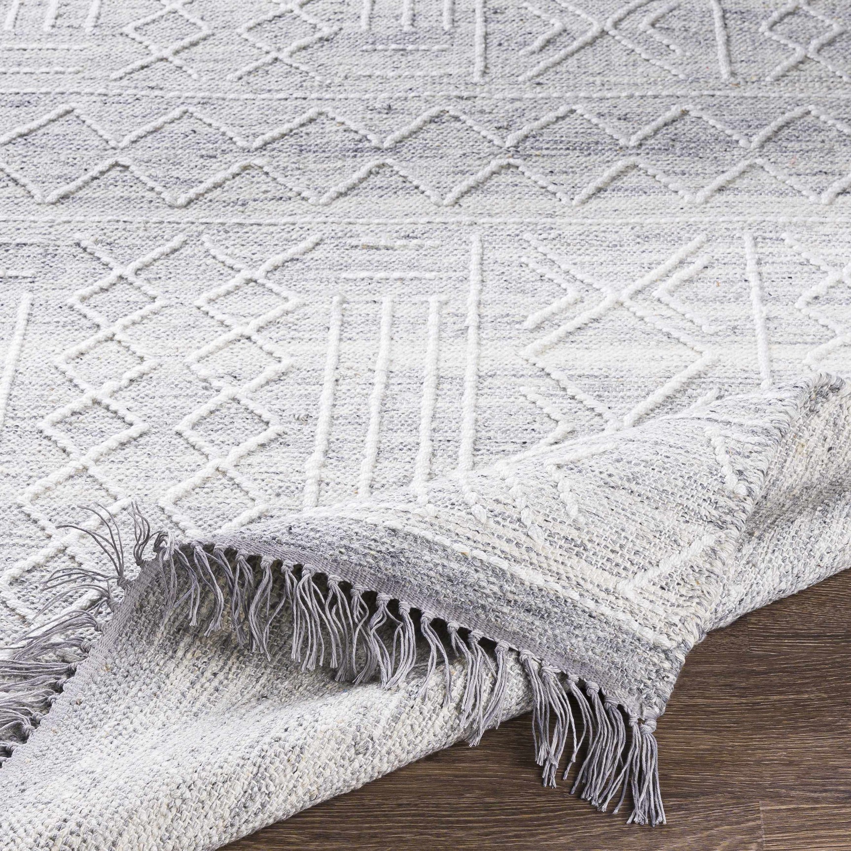 Gray Clintwood Wool Tassel Carpet - Clearance - Ornate Home