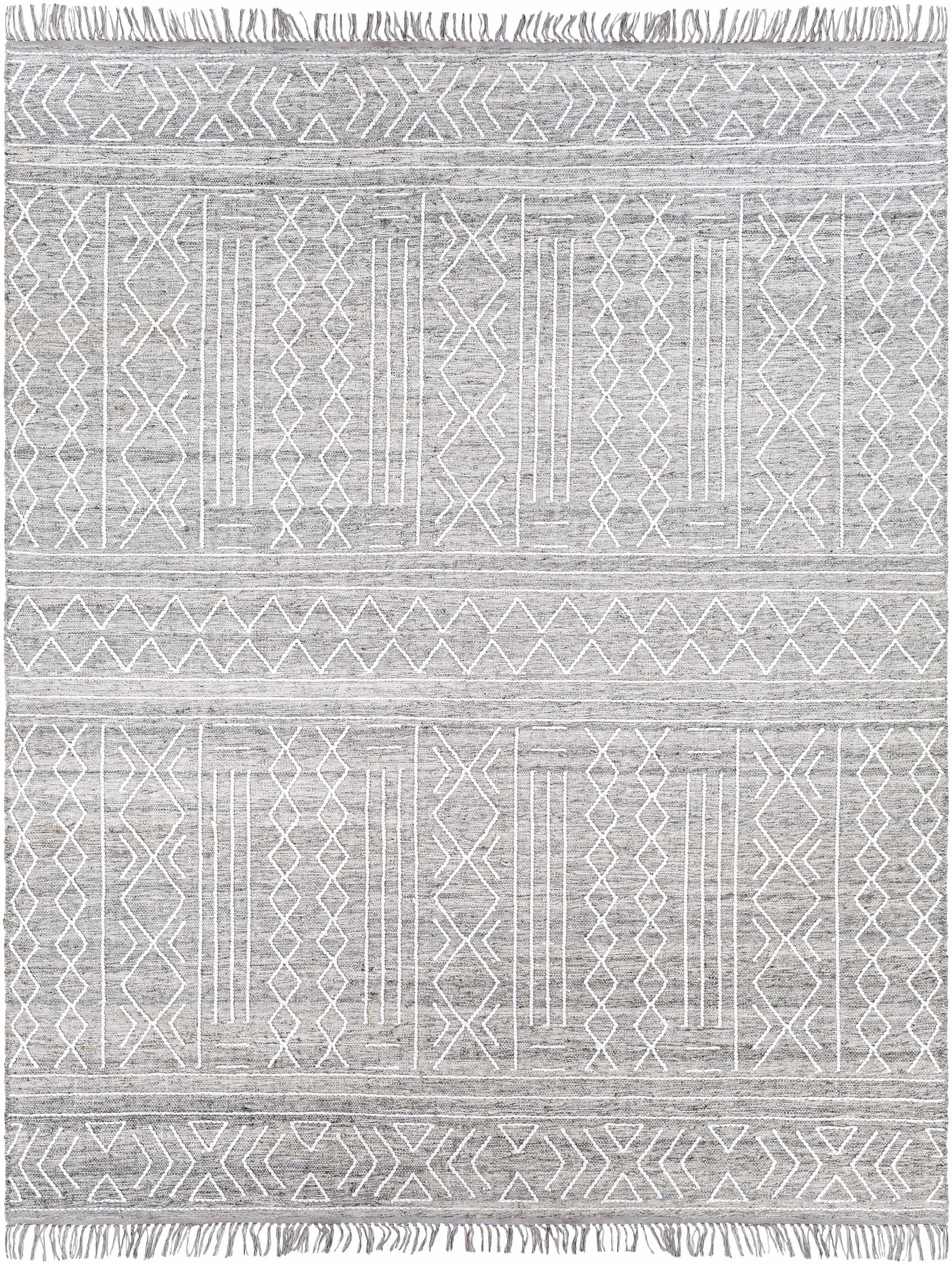 Gray Clintwood Wool Tassel Carpet - Clearance - Ornate Home