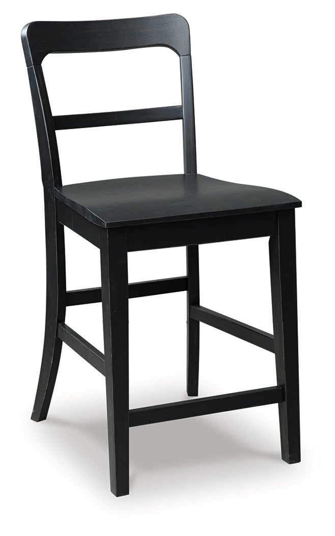 Greddinton Black Barstool (Set of 2) - Ornate Home