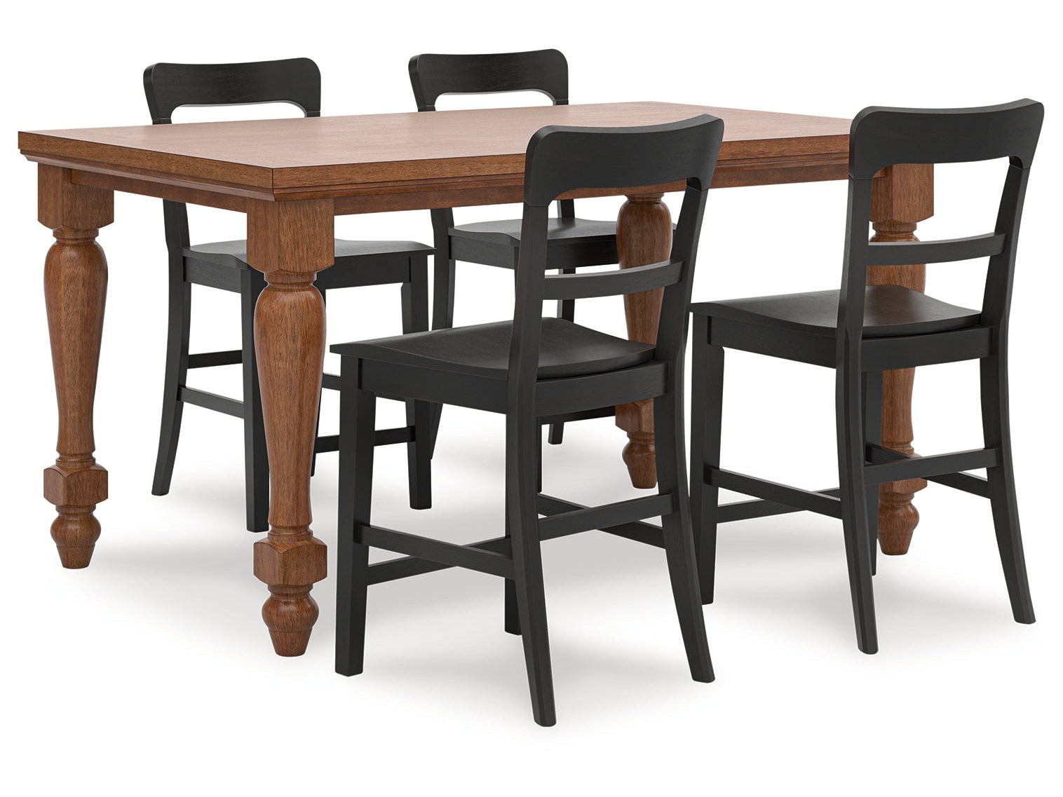 Greddinton Black/Brown Counter Height Dining Table and 4 Barstools - Ornate Home