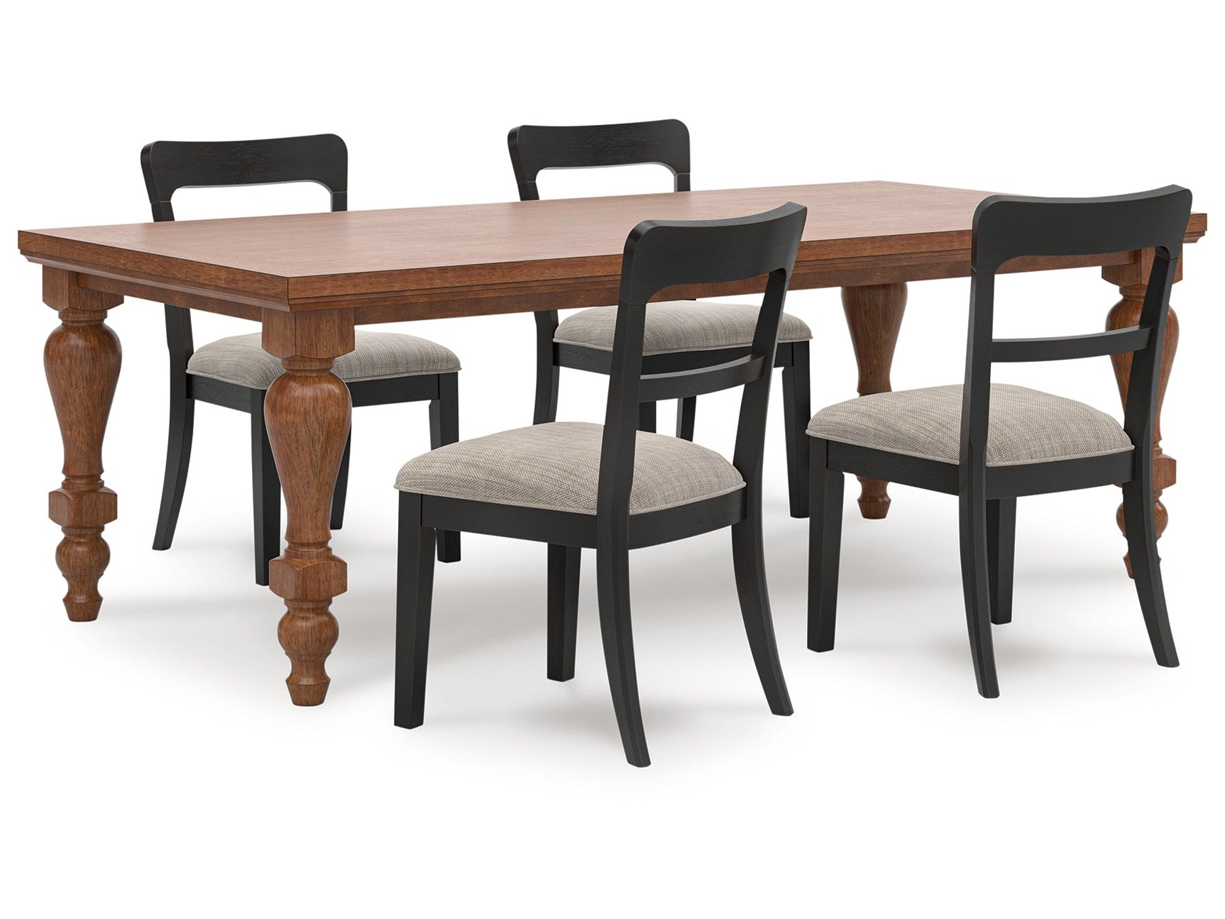 Greddinton Black/Brown Dining Table and 4 Chairs - Ornate Home