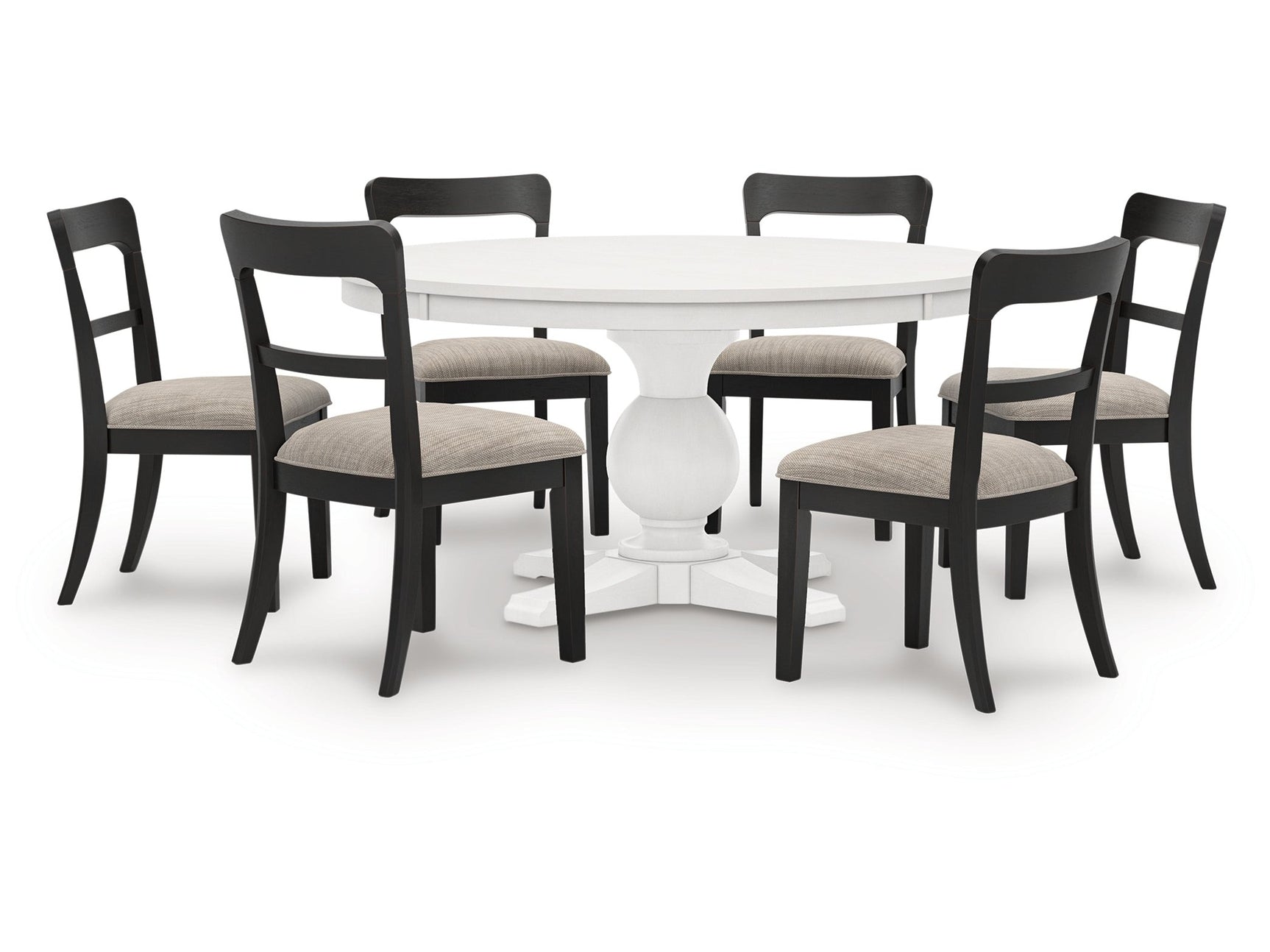 Greddinton Black/White Dining Table and 6 Chairs - Ornate Home