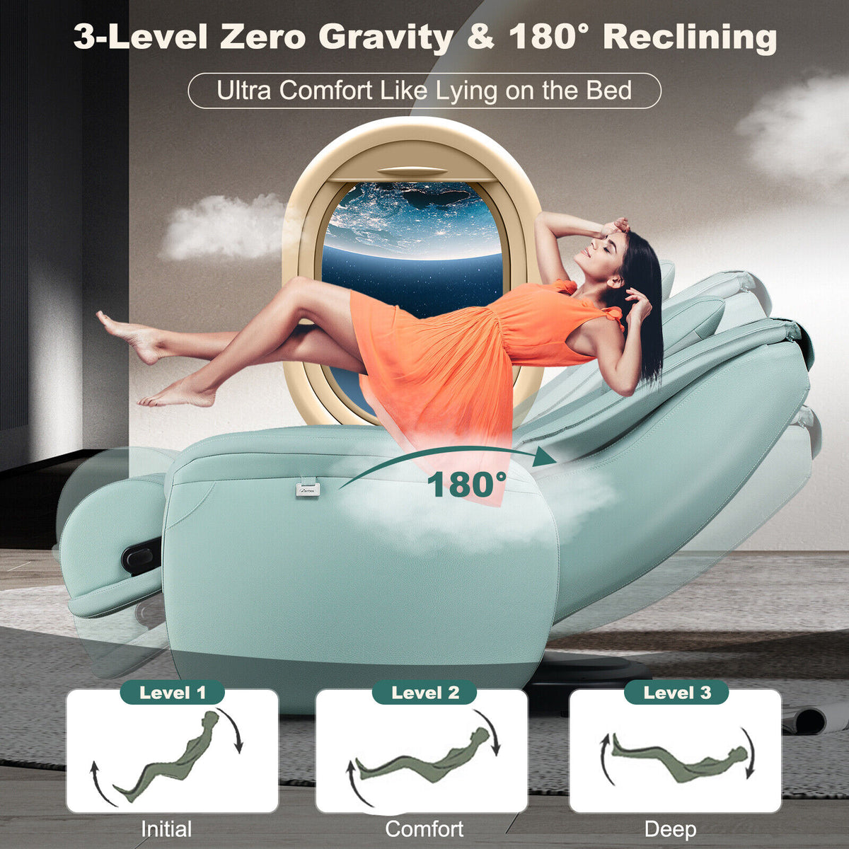 Soothe 26 - Full Body Zero Gravity Massage Chair with Pillow