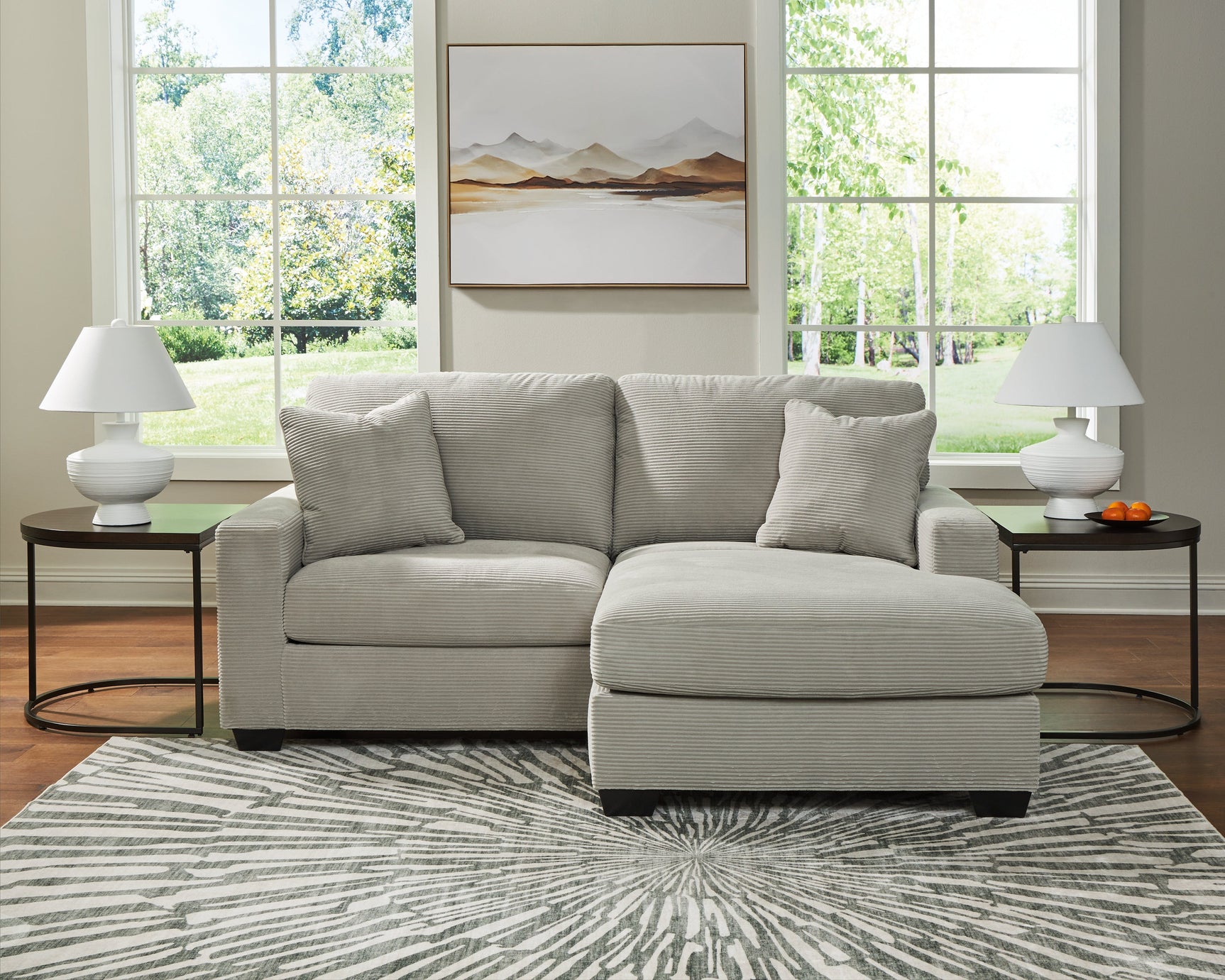 Greenbriar Smoke Sofa Chaise and Loveseat (Online Special Price) - Ornate Home