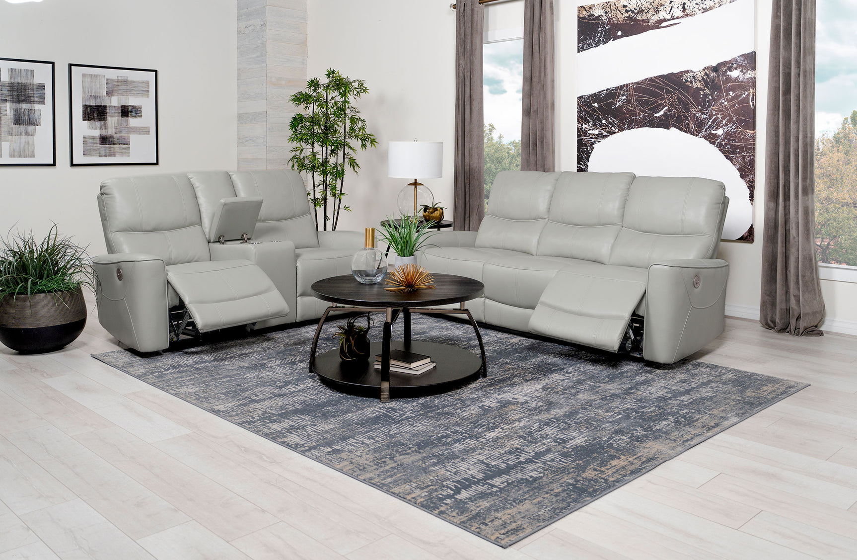 Greenfield Ivory 2-piece Power Reclining Sofa Set - Ornate Home
