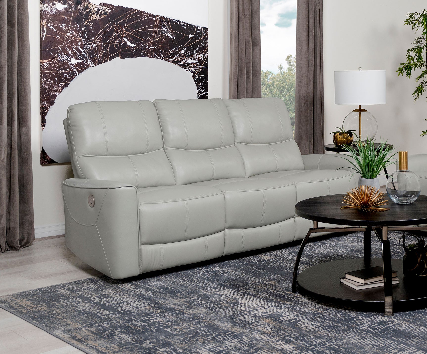 Greenfield Ivory Power Reclining Sofa - Ornate Home