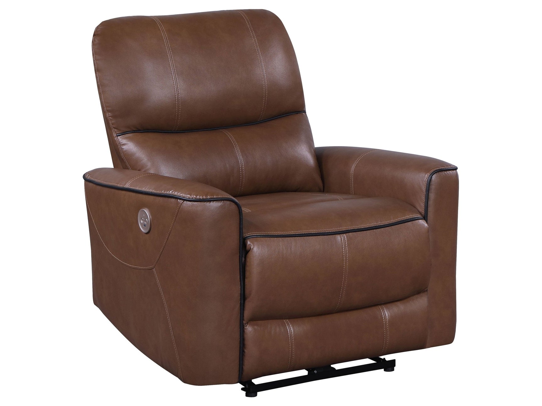 Greenfield Saddle Brown Power Recliner - Ornate Home