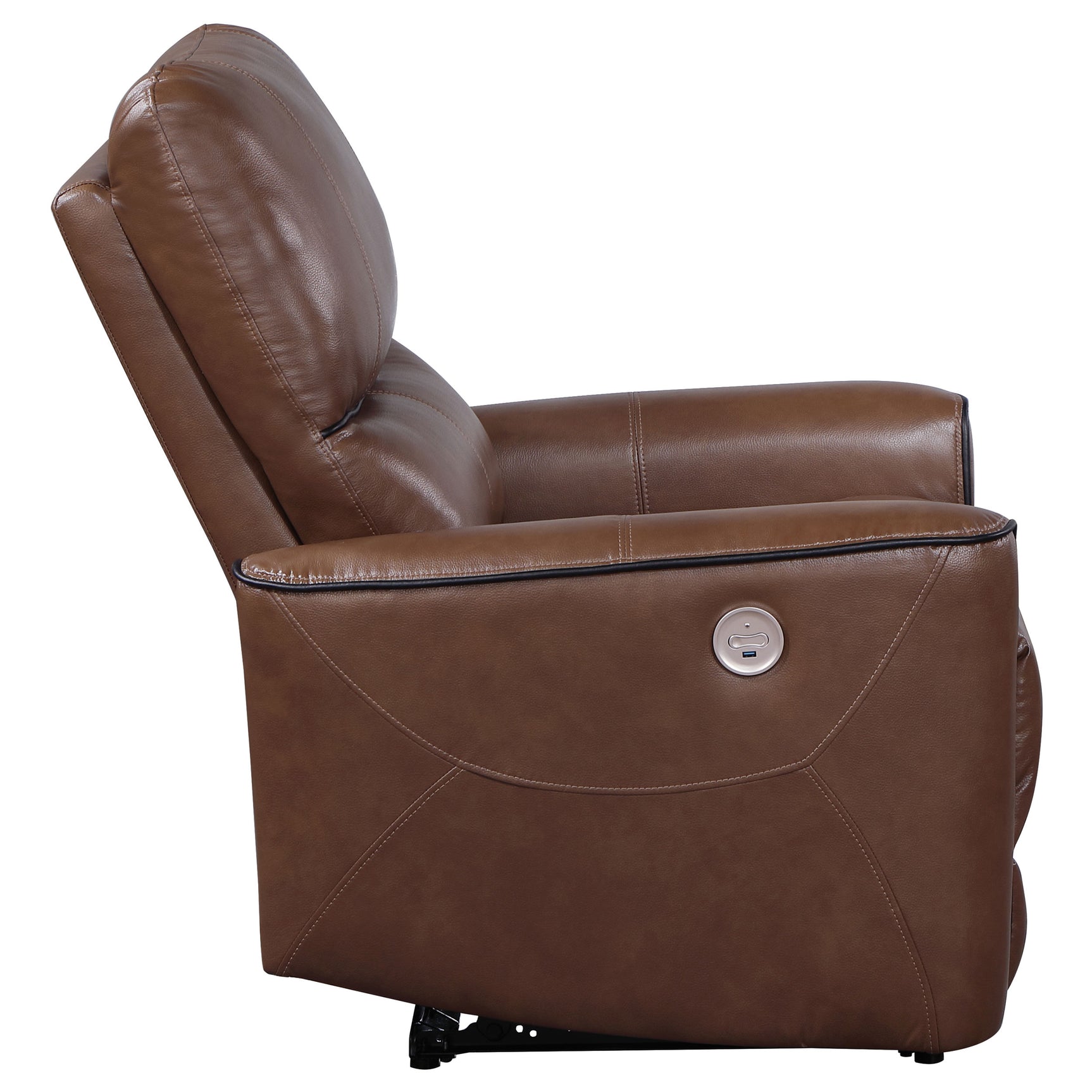 Greenfield Saddle Brown Power Recliner - Ornate Home