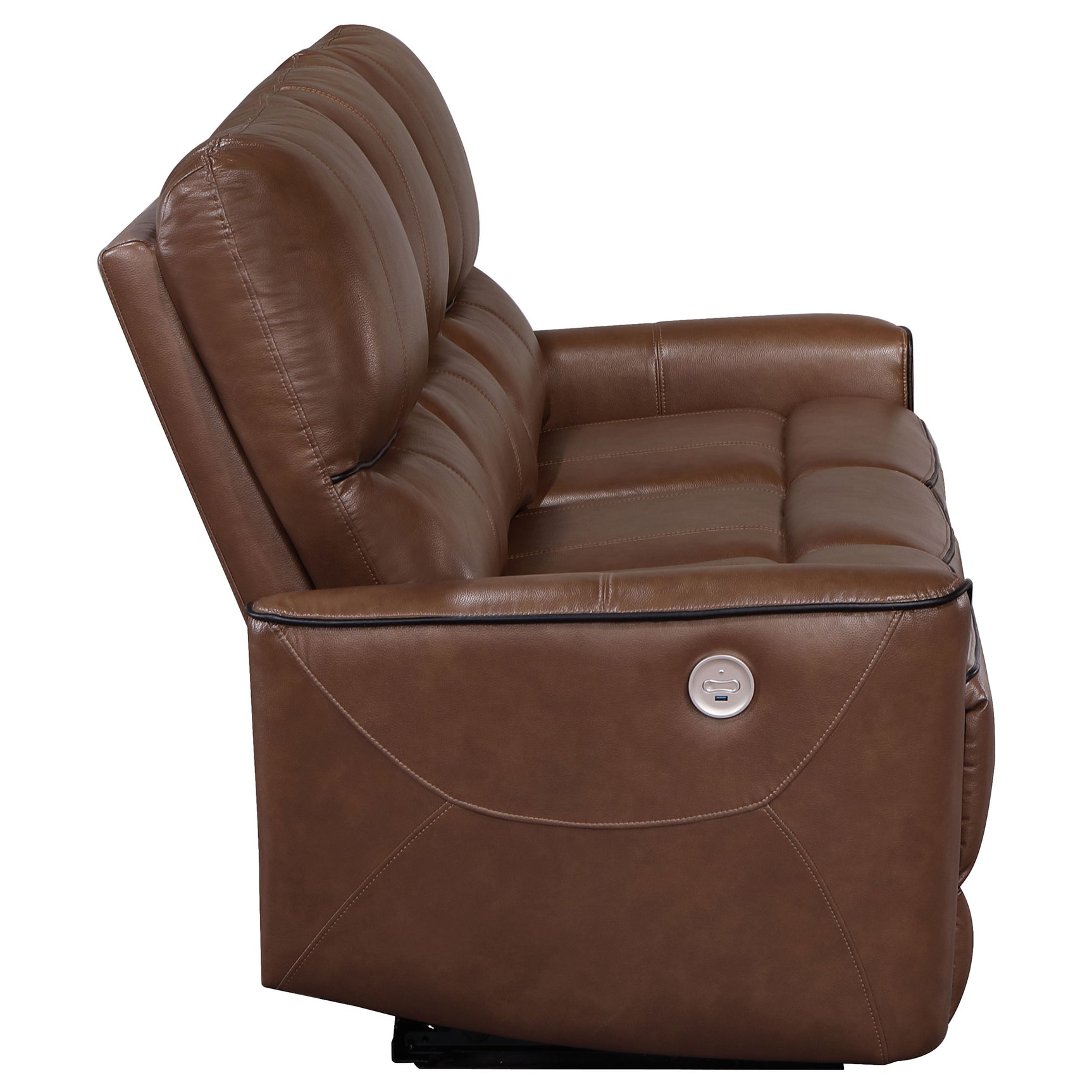 Greenfield Saddle Brown Power Reclining Sofa - Ornate Home