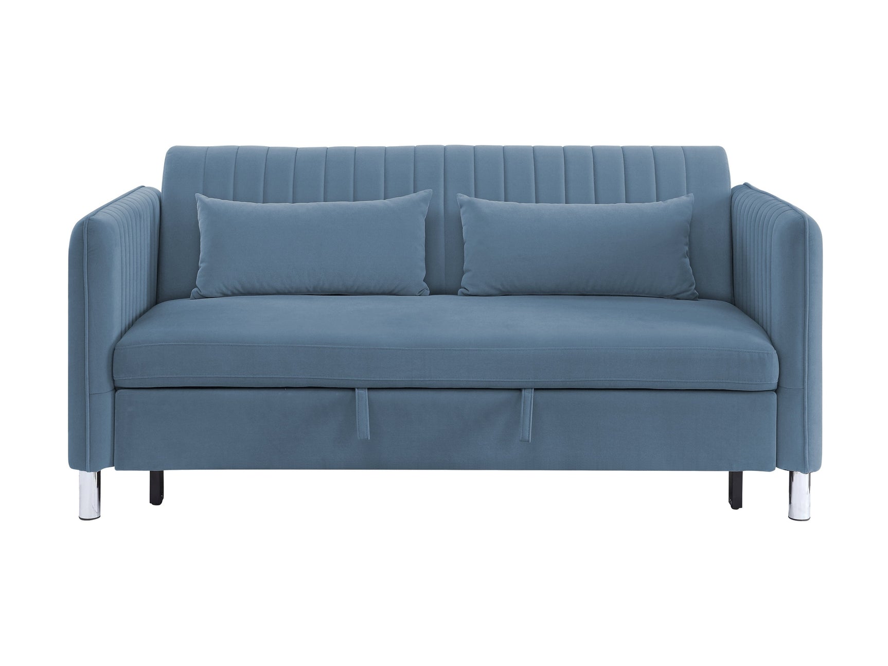 Greenway Blue Convertible Studio Sofa with Pull-Out Bed - Ornate Home