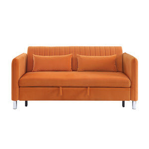 Greenway Orange Convertible Studio Sofa with Pull-Out Bed - Ornate Home