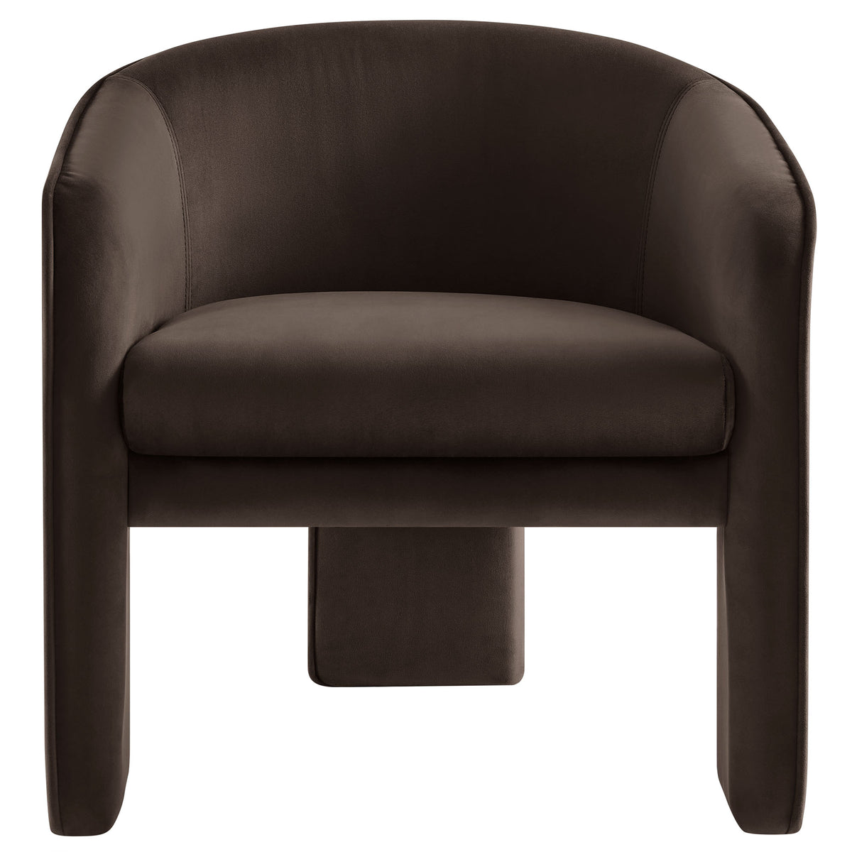 Greer Chocolate Brown Performance Velvet Upholstered Accent Armchair - Ornate Home