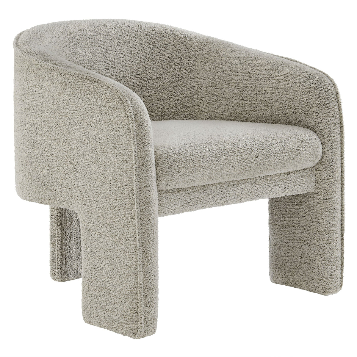 Greer Parchment Boucle Fabric Upholstered Accent Armchair - Ornate Home