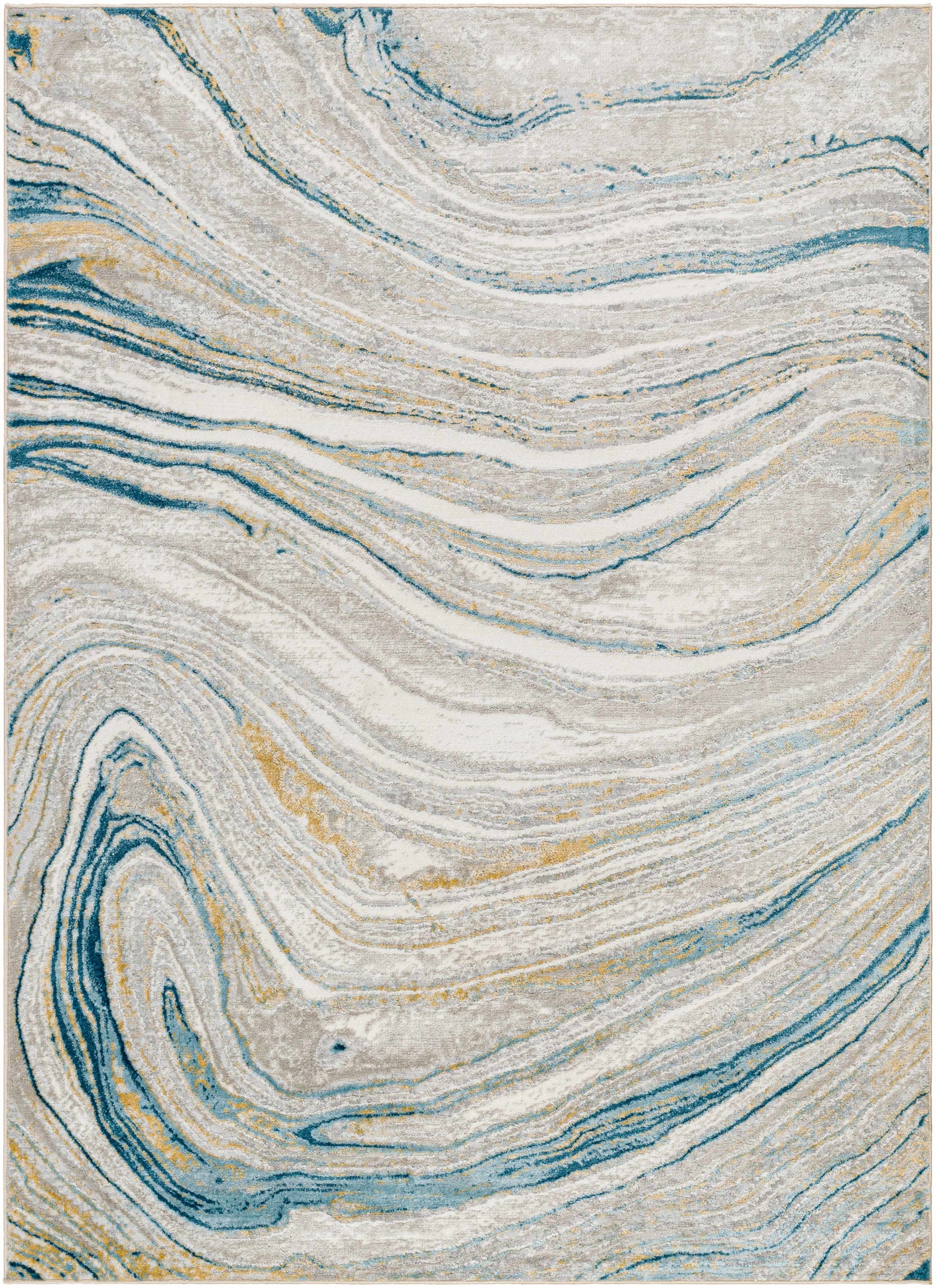 Gregg Silver Gray Marble Area Rug - Ornate Home