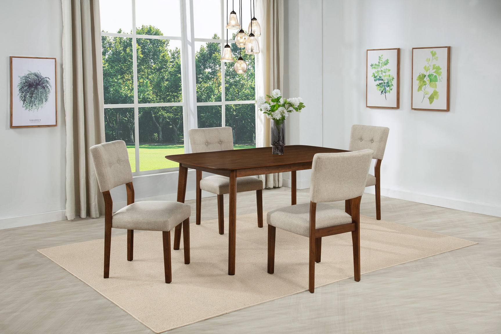 Gregory Beige/Brown Dining Set - Ornate Home