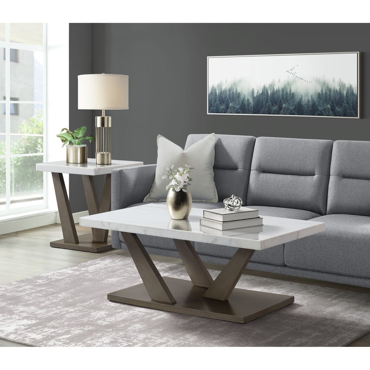 Greta Grey Rectangular Coffee Table - Ornate Home