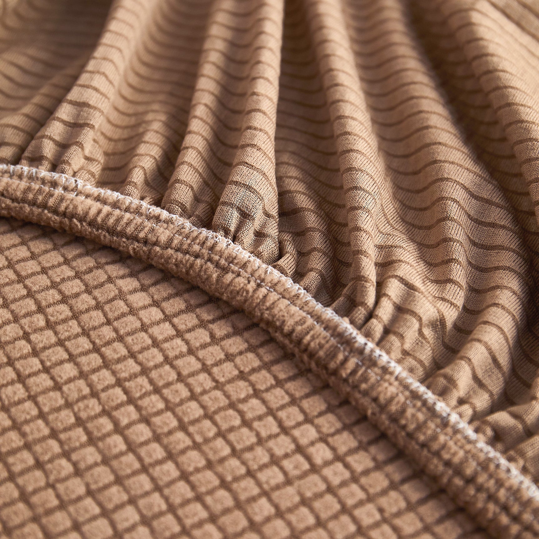 Grid Textured Stretch Sofa Cover, Soft Elastic Slipcover for Couch Protection - Ornate Home