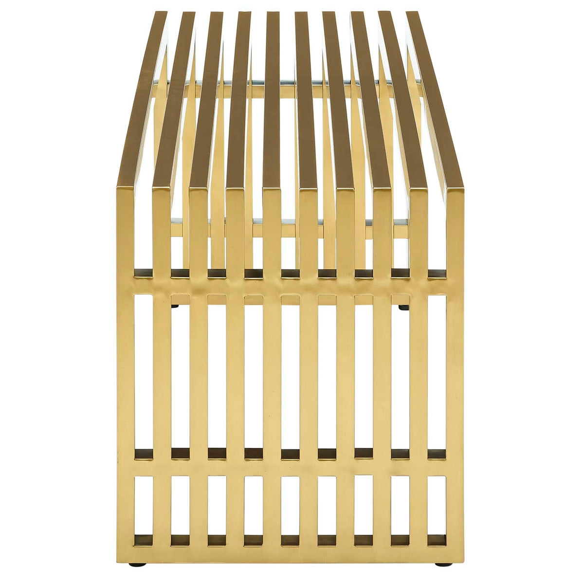 Gridiron Gold Medium Stainless Steel Bench - Ornate Home