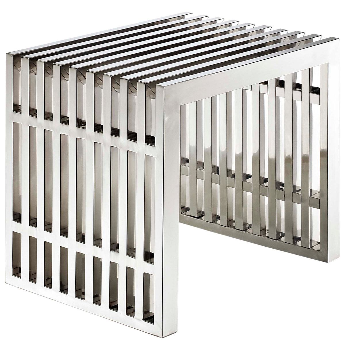 Gridiron Silver Benches (Set of 3) - Ornate Home
