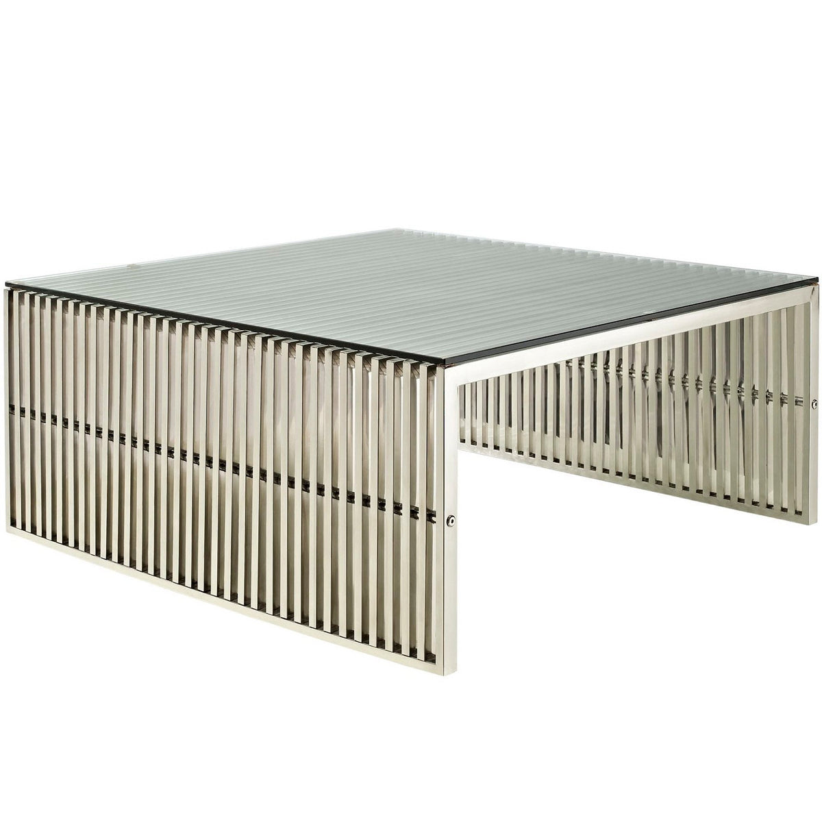 Gridiron Silver Coffee Table - Ornate Home
