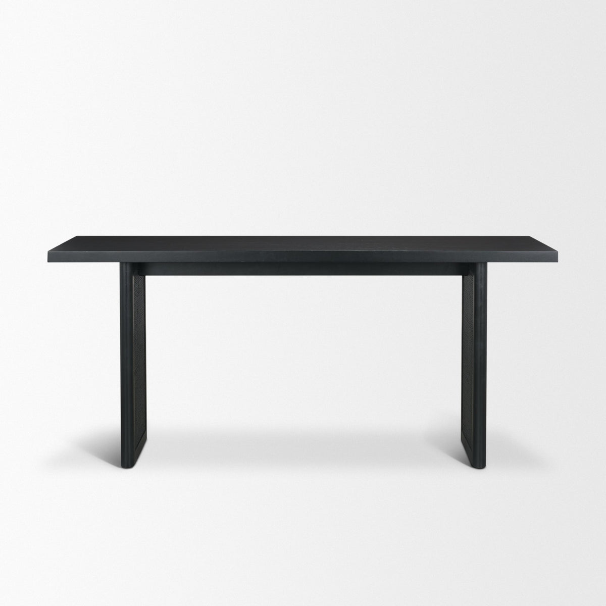 Grier Black 65" Wood Cane Console Table