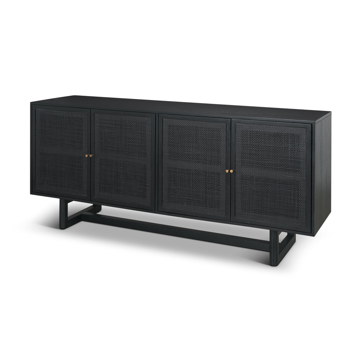 Grier Black 72" Wood Cane Sideboard