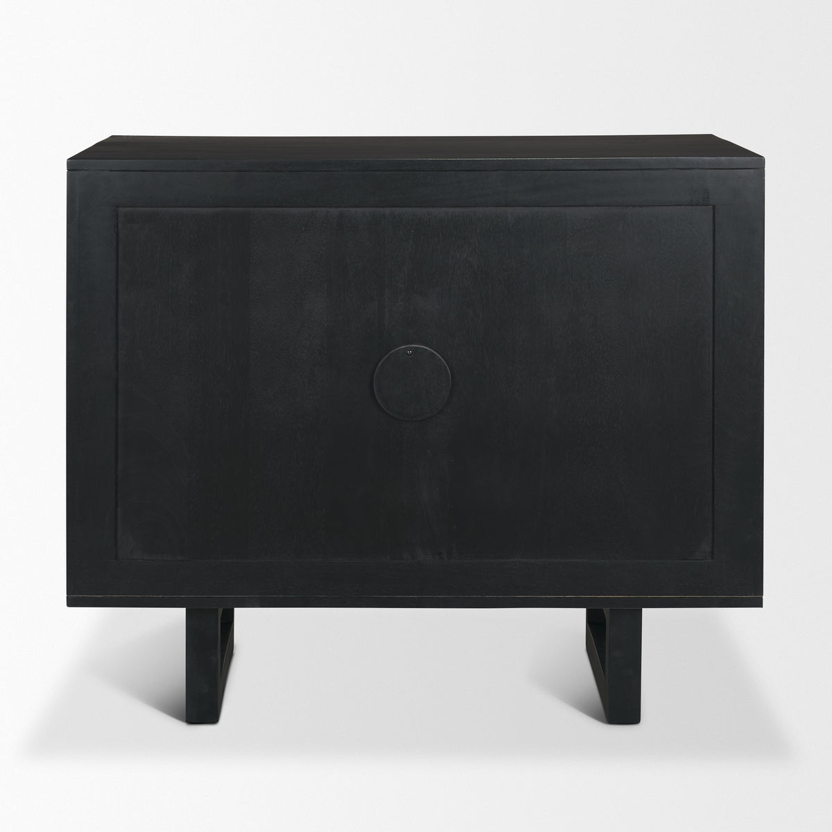 Grier Matte Black Wood Cane Accent Cabinet - Ornate Home