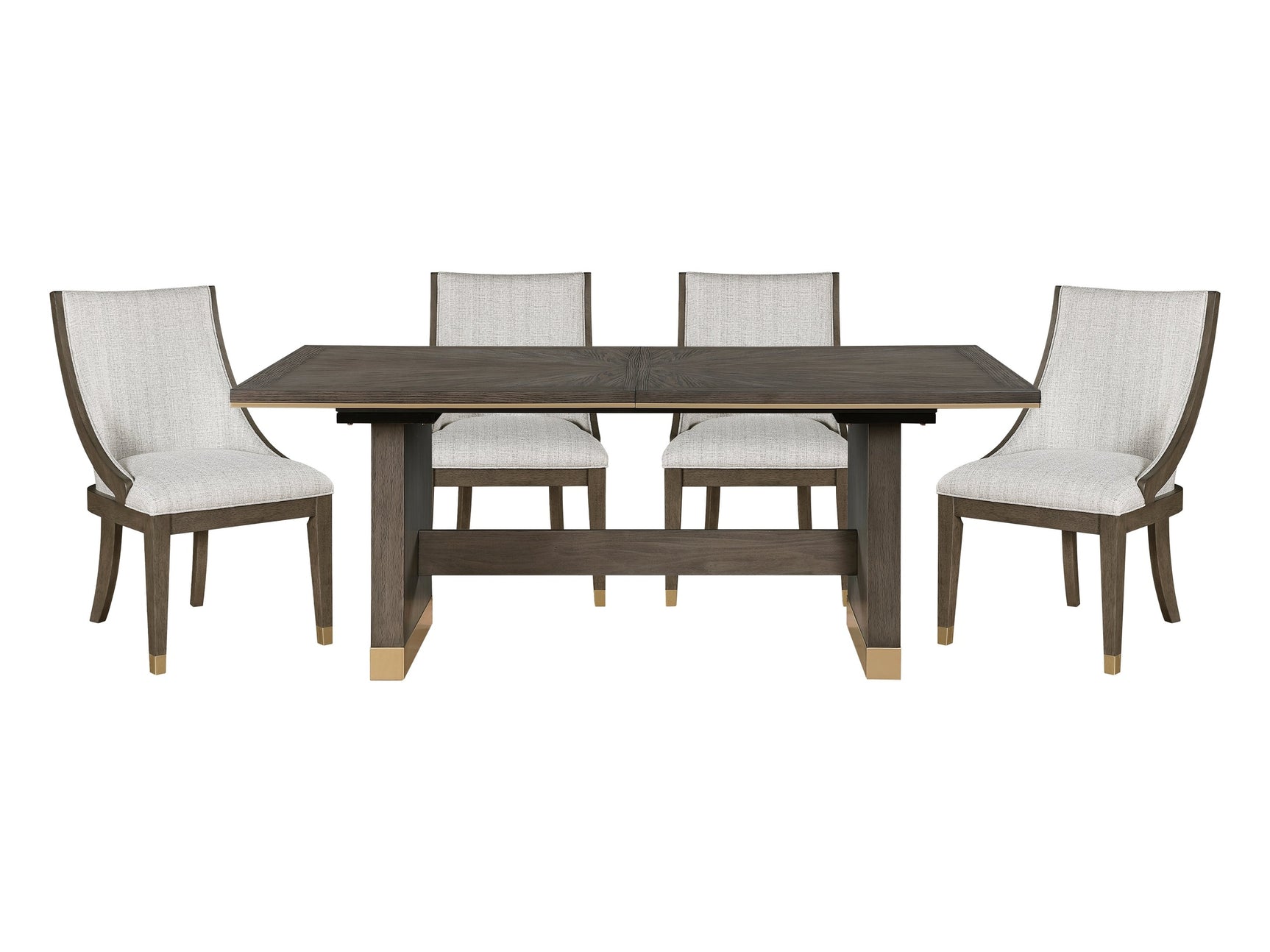 Griffin Brown/Beige 5-Piece Dining Table Set - Ornate Home