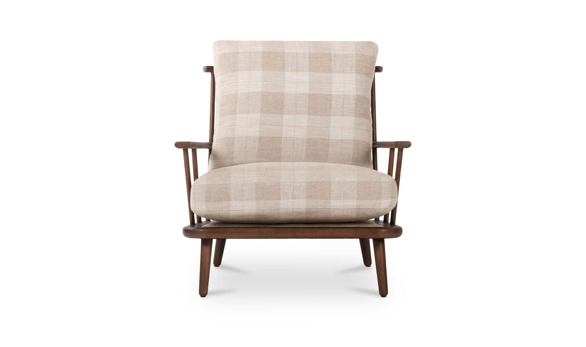 Griffin Light Brown Check Accent Chair - Ornate Home