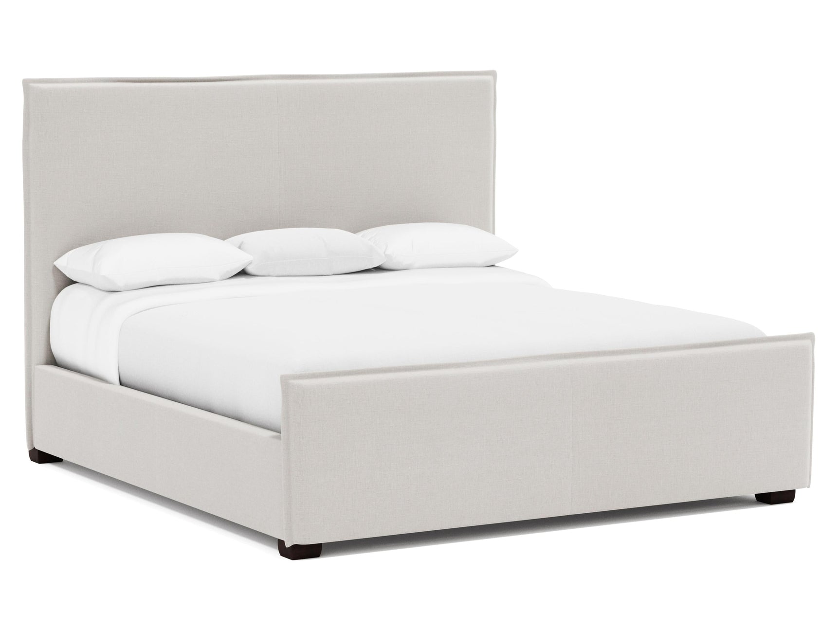 Griffin White/Cream Fabric California King Panel Bed - Ornate Home