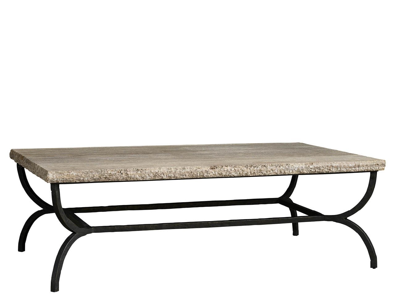 Griffith Park Gray Travertine/Oil Rubbed Bronze Cocktail Table - Ornate Home