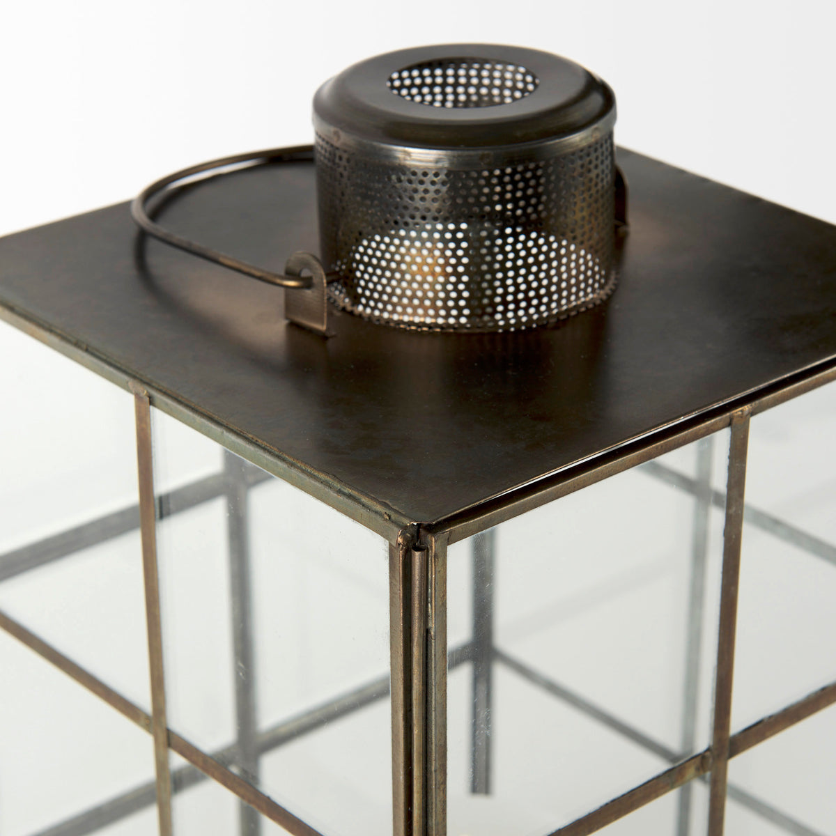 Grimwig Gold Small Lantern with Sheet Base Without Bevel - Ornate Home