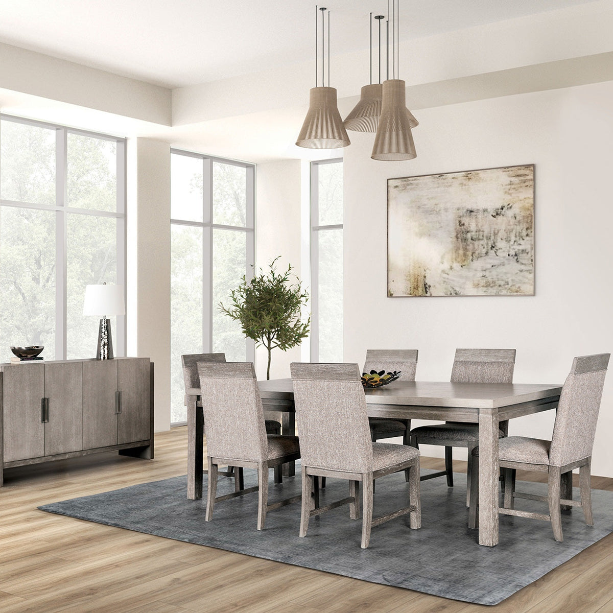 Furniture of America Gristalt Gray/Stone Gray 7 Piece Dining Set ...