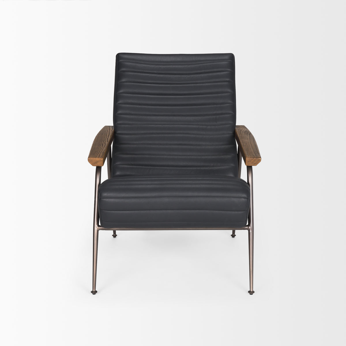 Grosjean Black Leather Accent Chair - Ornate Home