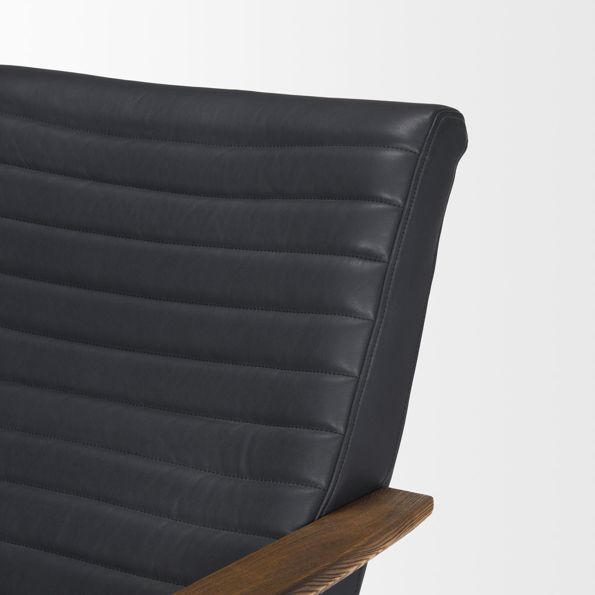 Grosjean Black Leather Accent Chair - Ornate Home