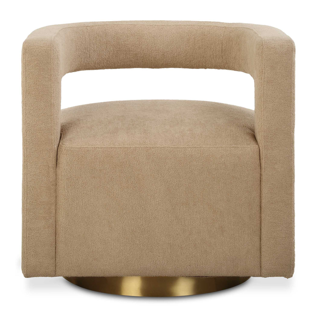 Grounded Brown Modern Swivel Chair - Ornate Home