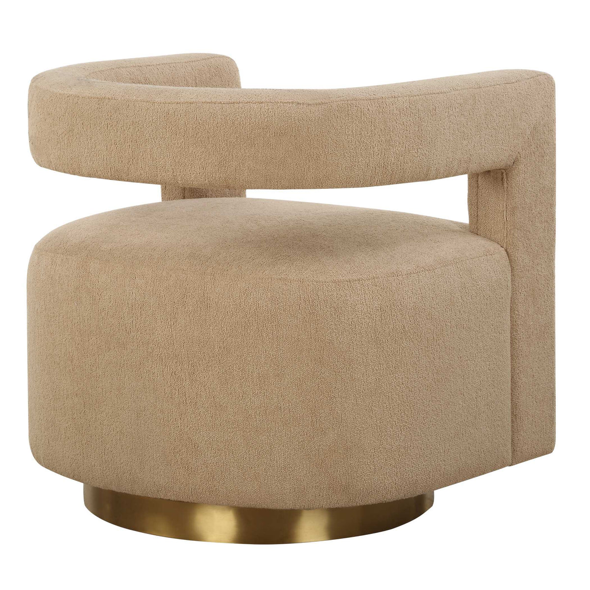 Grounded Brown Modern Swivel Chair - Ornate Home