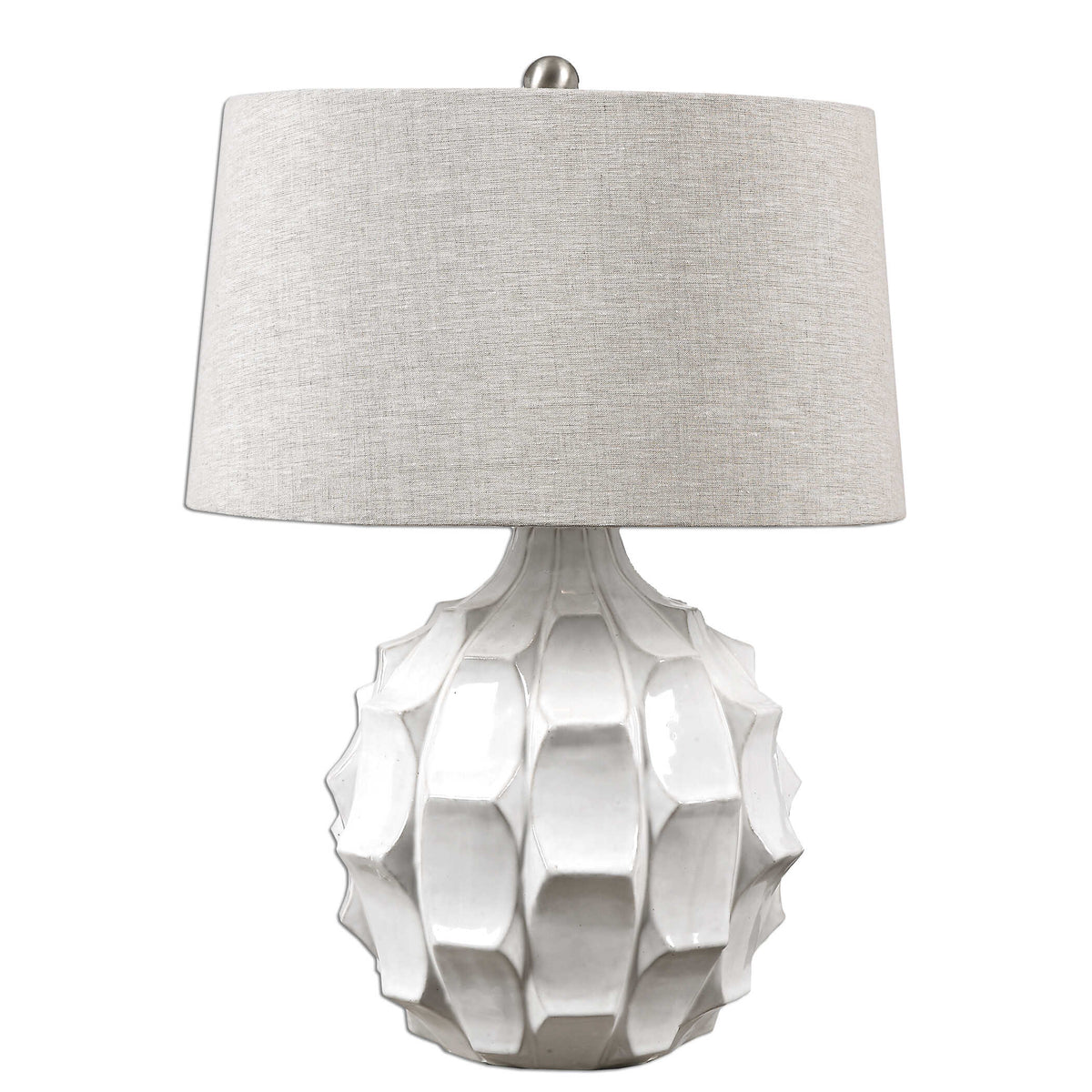 Guerina White Scalloped Lamp - Ornate Home