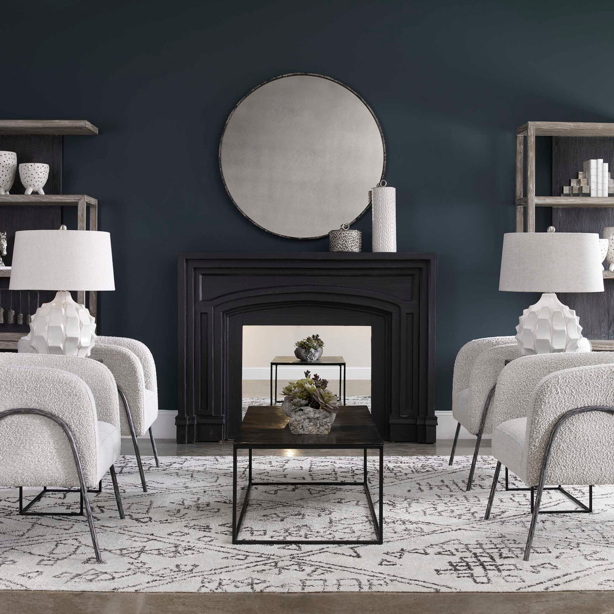 Guerina White Scalloped Lamp - Ornate Home