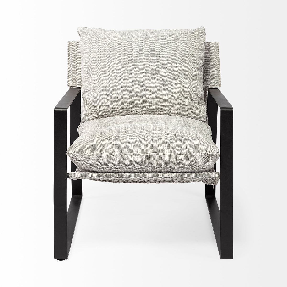 Guilia Frost Gray with Metal Frame Sling Accent Chair - Ornate Home