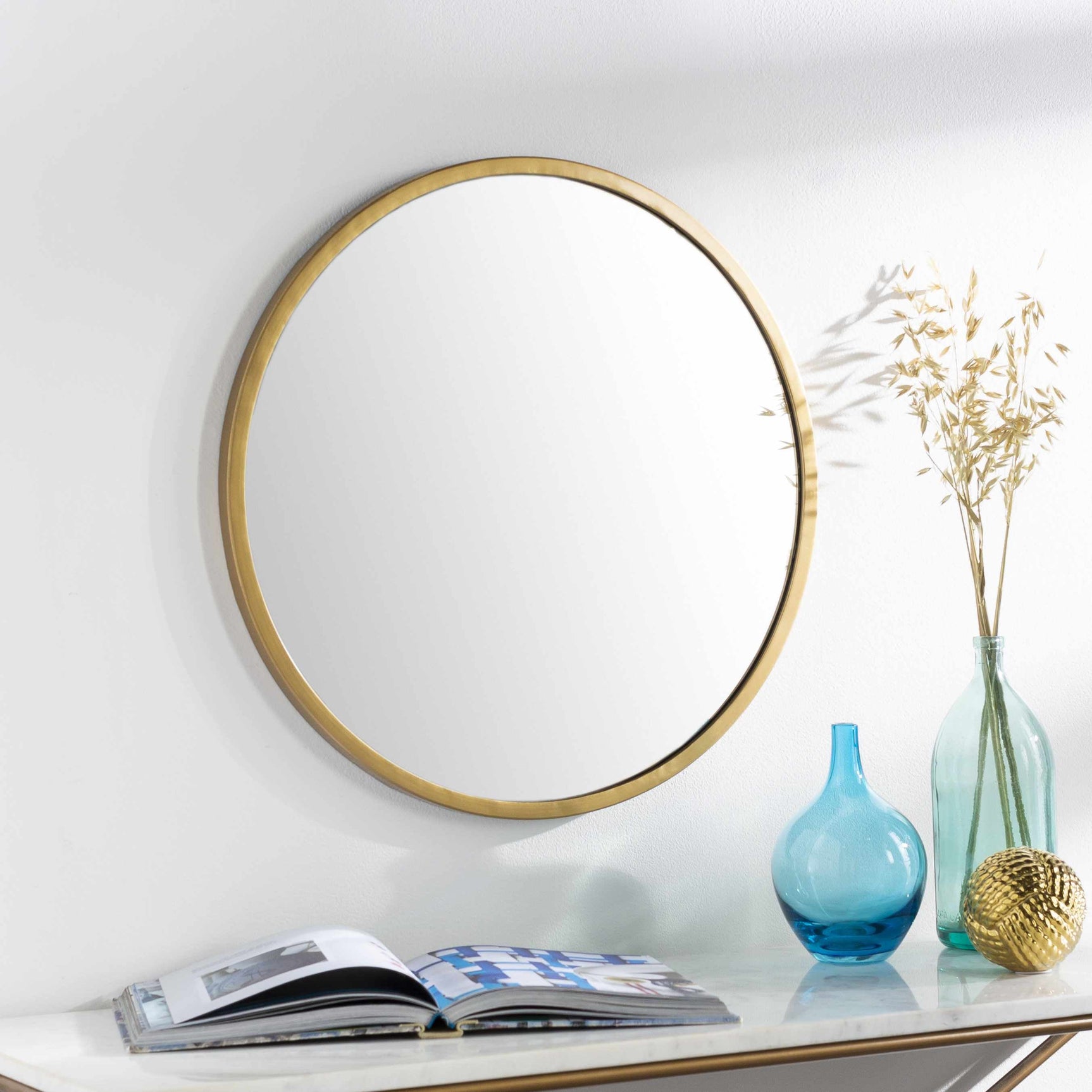 Guinda Round Gold Framed Wall Mirror - Ornate Home